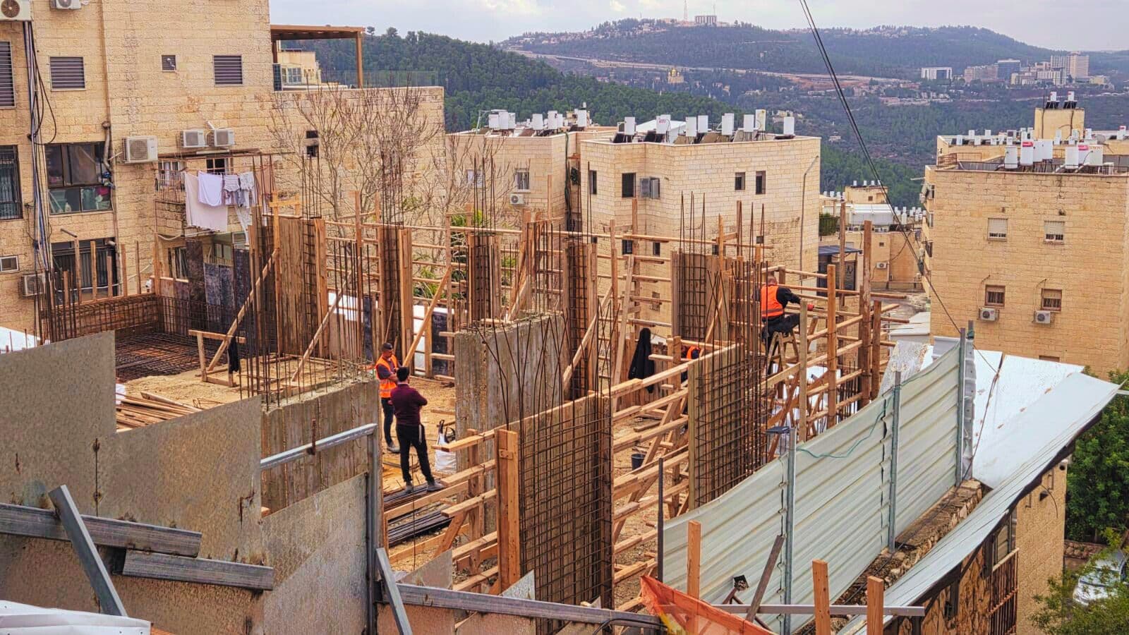The walls going up